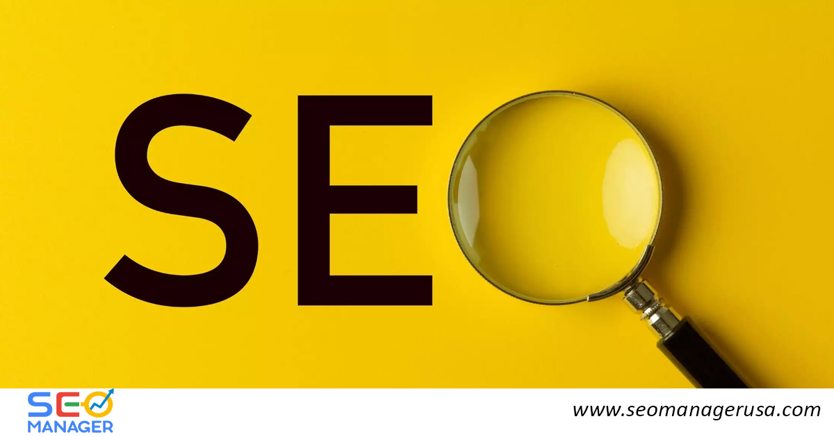 Shows an image of a magnifying glass that emphasizes the question, "What is SEO?"